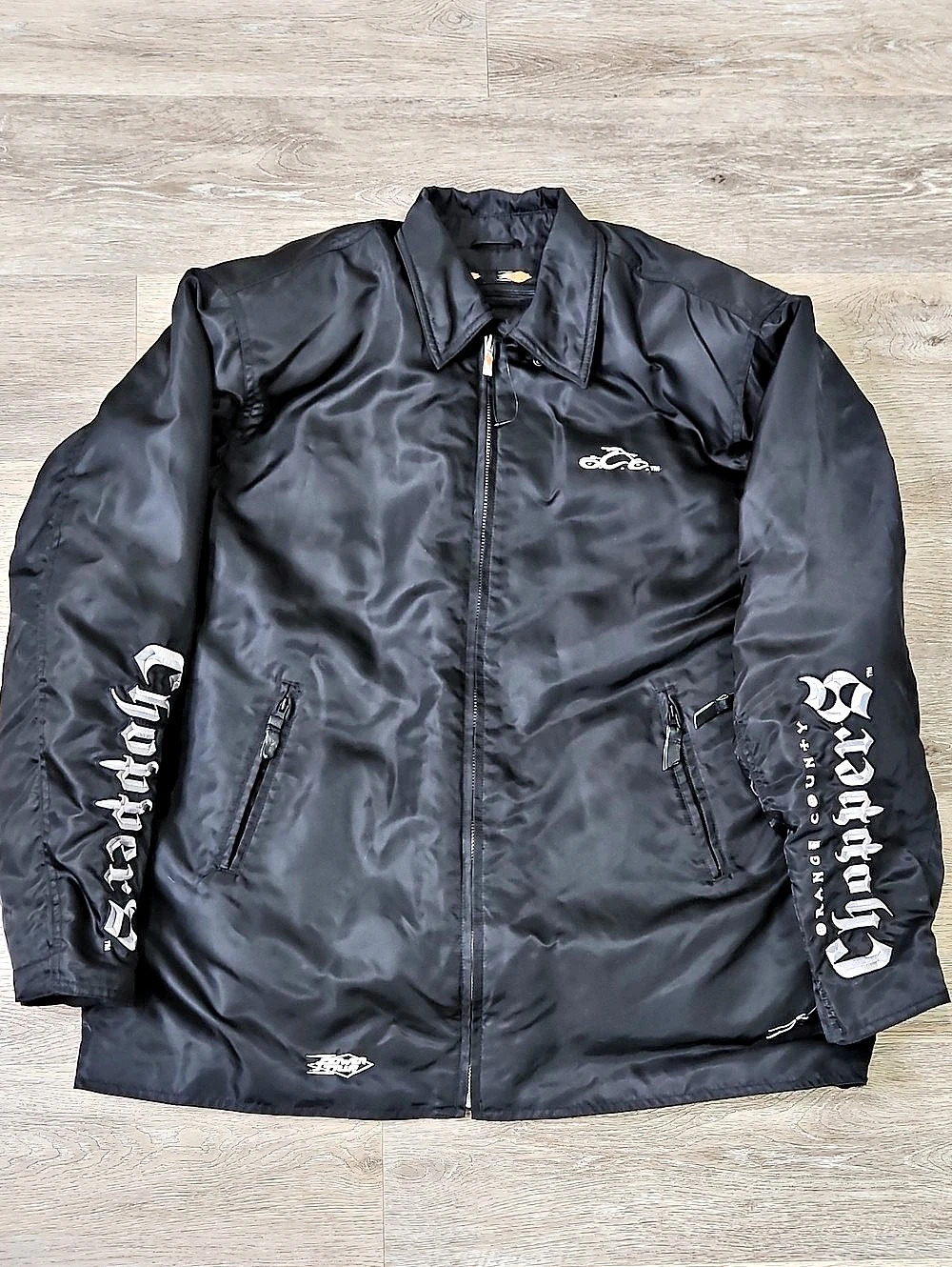Orange County Choppers Power Trip Motorcycle Jacket Black & White XL